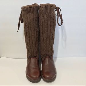 RARE Timberland Cable Knit Knee High Boots